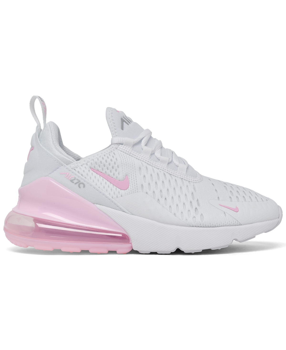 Nike Big Girls Air Max 270 Casual Sneakers From Finish Line In White,pink