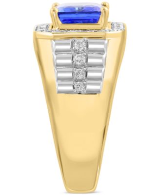 EFFY&reg; Men's Tanzanite (2-7/8 ct. t.w.) & Diamond (1/2 ct. t.w.) Ring in 14k Gold
