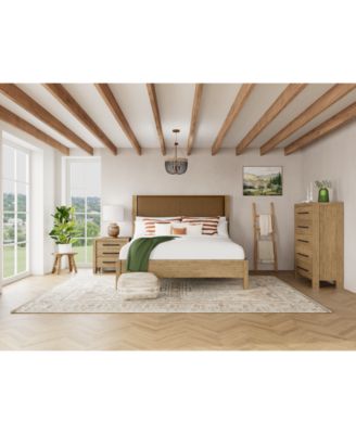 Furniture - Davie 3-Pc. King Set (Leather Bed, Chest & 3-Drawer Nightstand)