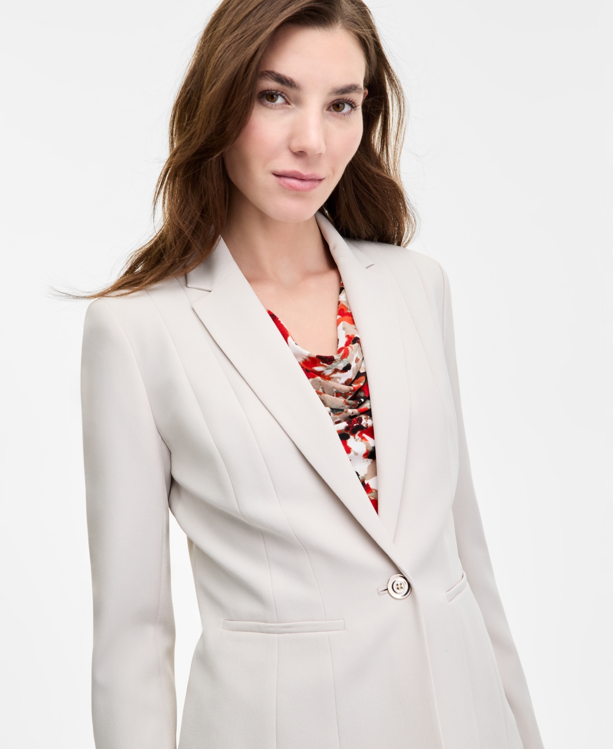 Kasper Women's Seamed One-button Blazer, Regular & Petite