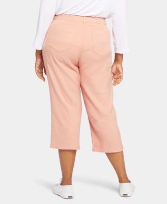 Plus Size Linen-Blend Stretch Utility Pants