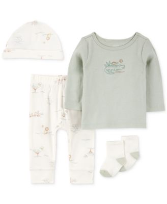 Carter's - Baby Boys Cotton Turtle Top, Hat, Pants & Socks, 4 Piece Set