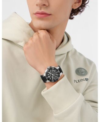 Men's Titan Chronograph Date Quartz Black Silicone Strap Watch, 46mm