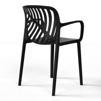 Outdoor Modern Stackable Patio Dining Armchairs (Set of 2)