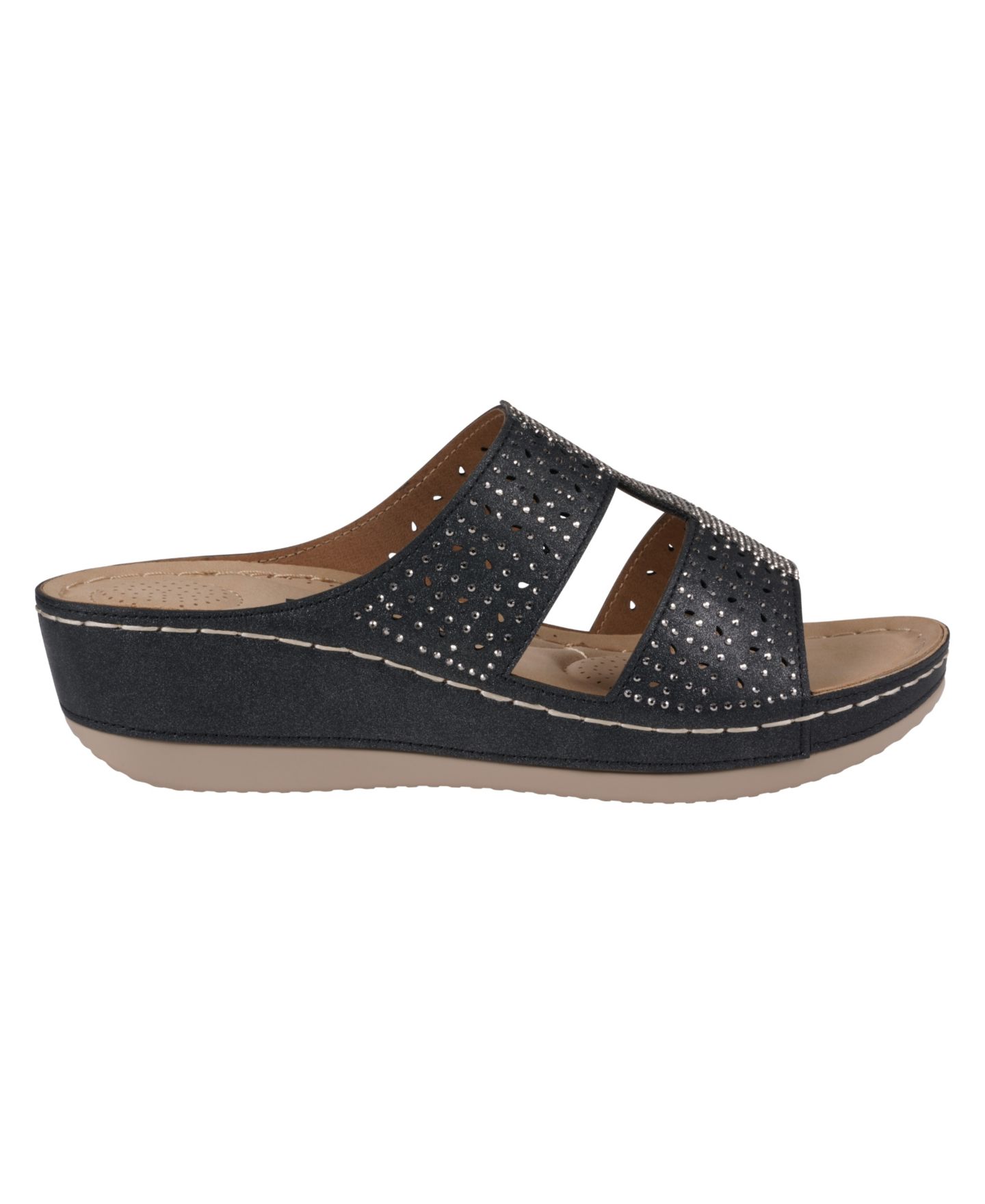 Женские сандалии GC Shoes Carrie Embellished Wedge, цвет: Чёрный — фото 2