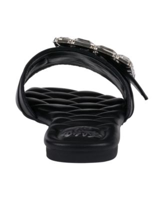 Women's Bianca Rhinestone Buckle Flat Sandals