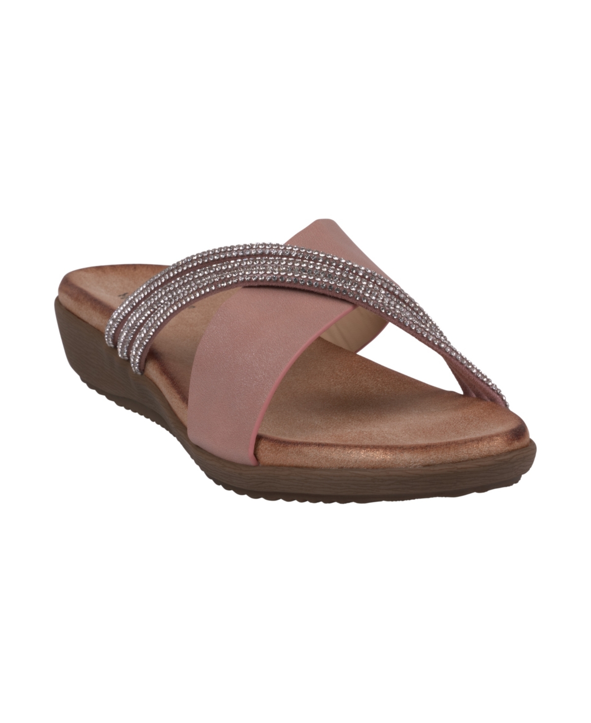 Women's Iris Embellished Asymmetrical Flat Sandals - Blush