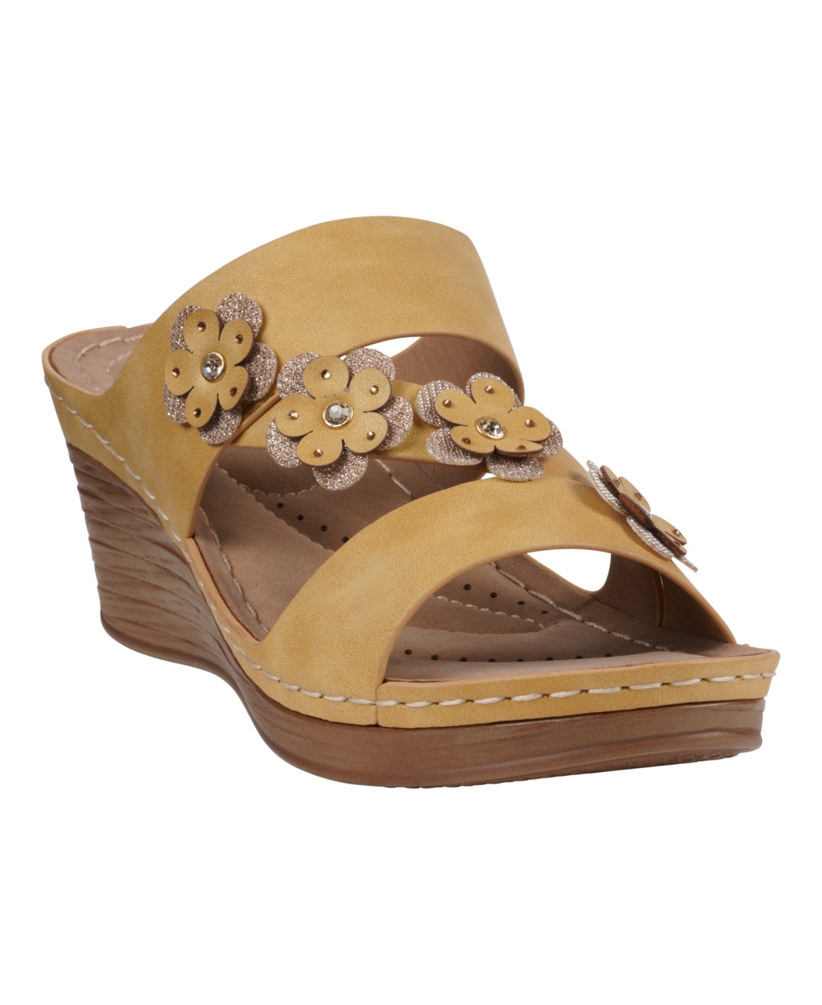 Gc Shoes Halia Wedge Sandal In Yellow