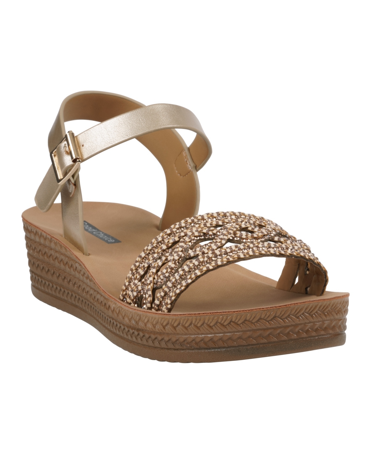 Gc Shoes Women's Fay Embellished Wedge Sandals In Gold