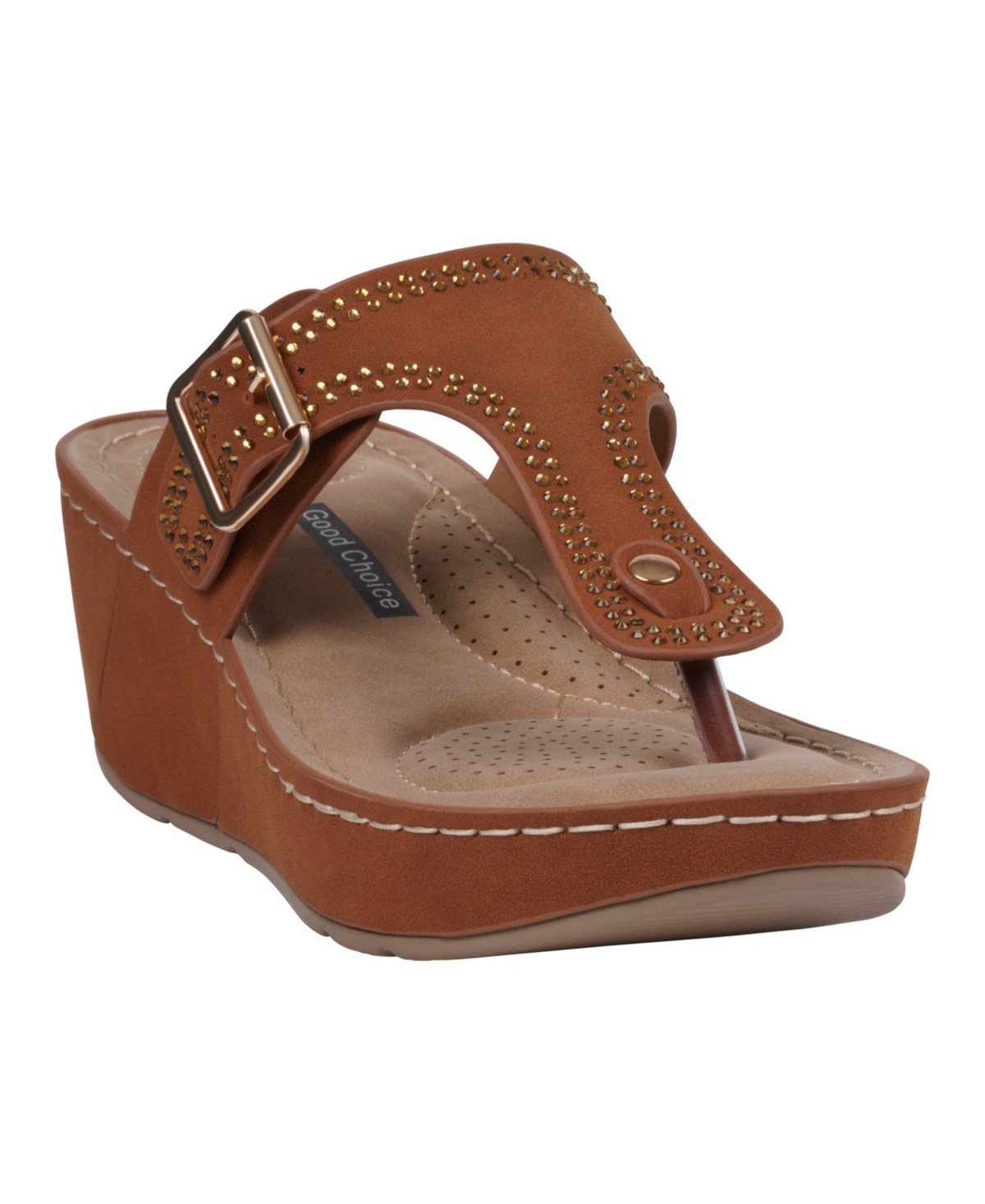 Gc Shoes Alani Wedge Sandal In Cognac
