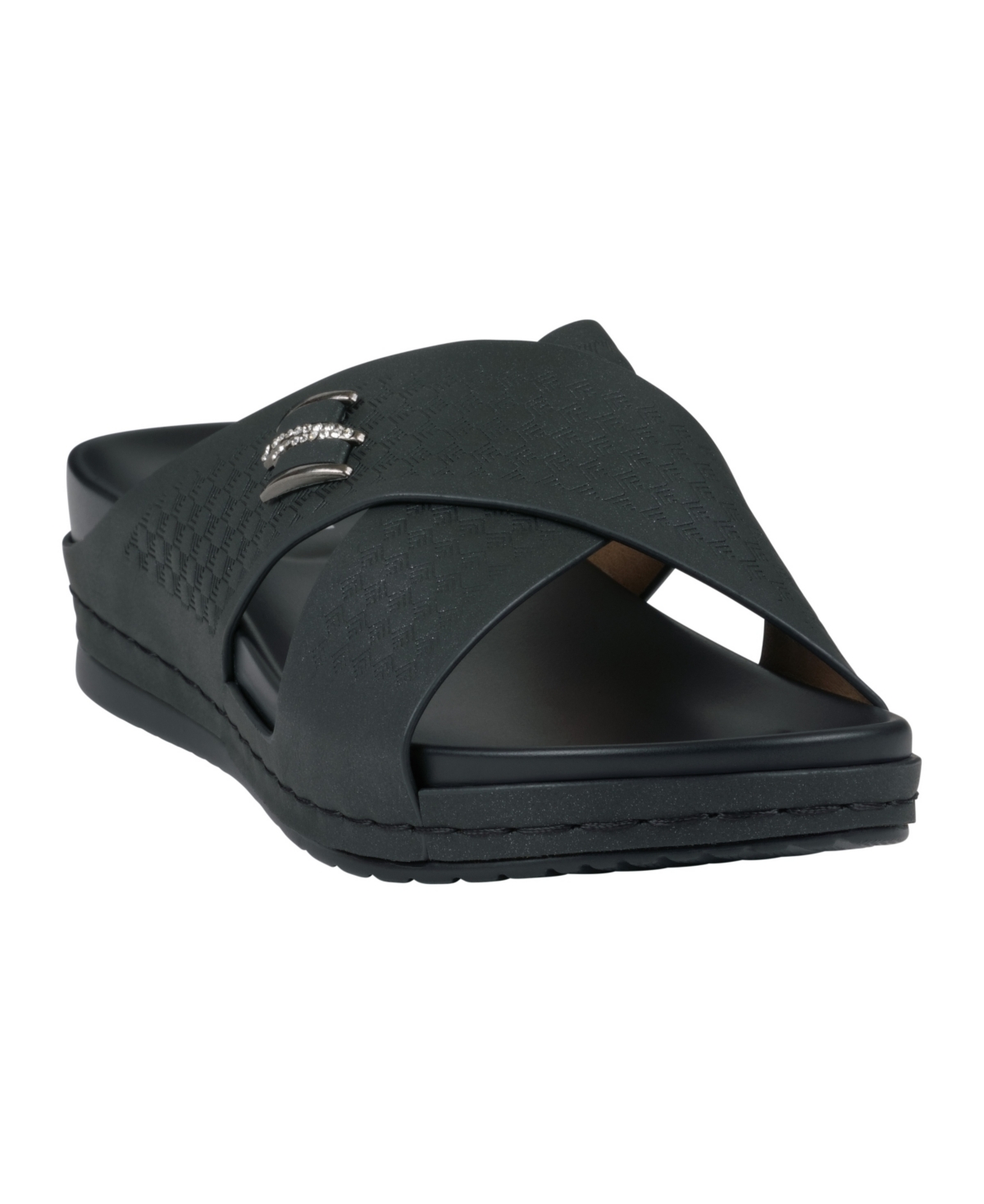 Gc Shoes Women's Carter Slip-on Wedge Sandals In Black