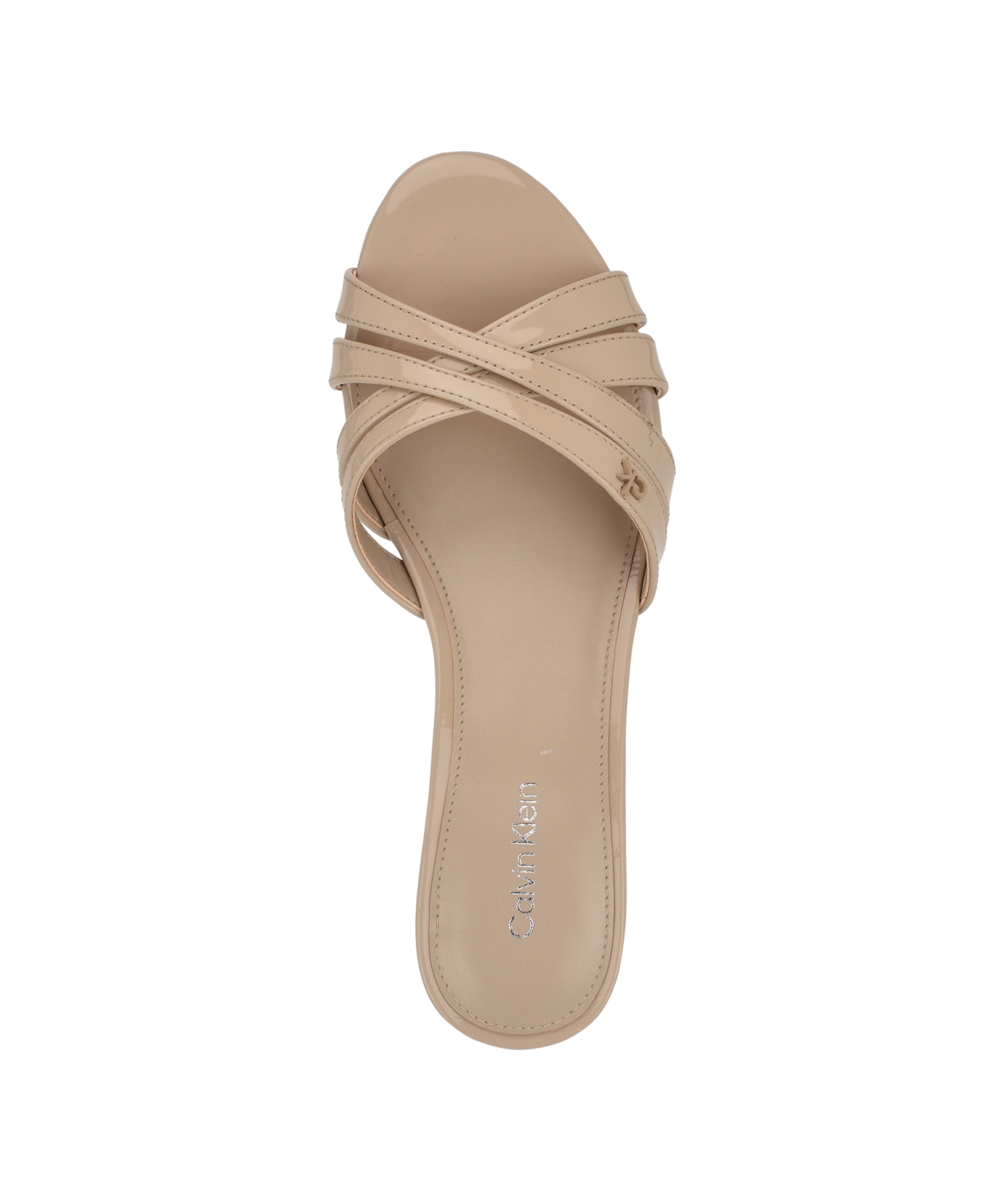 Calvin Klein Gabbie Kitten Heel Slide Sandal In Neutral