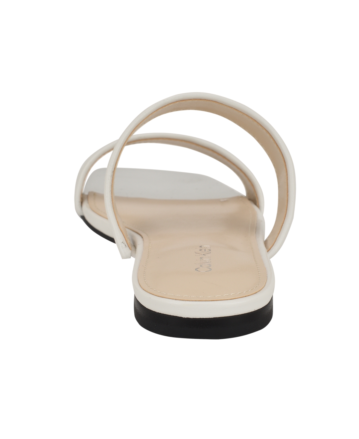 Calvin Klein Felisa Two-strap Sandal In White Leather