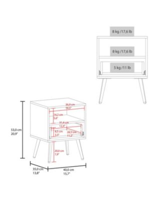Prescott Valley Nightstand with Open Storage, Natural Oak and White