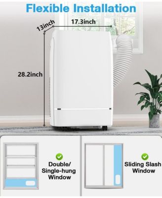13000 BTU 4-IN-1 Portable AC, 24H Timer, 600sq.ft, <53dB, Quiet, Stand Up