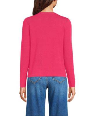 Women's Blend Scallop Edge Fitted Cardigan Sweater