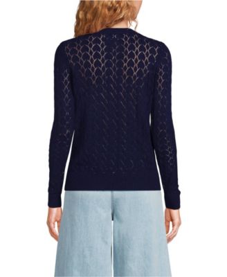 Women's Cotton Viscose Button Shoulder Modern Crew Sweater