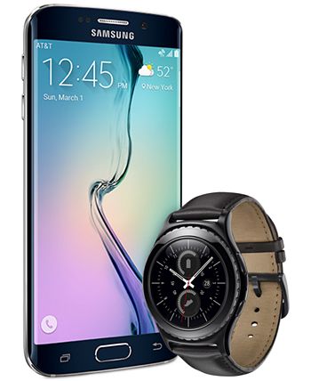 Samsung - Gear S2 classic Smart Watch with 40mm Black Steel Case & Black Leather Strap SMR7320ZKAXAR