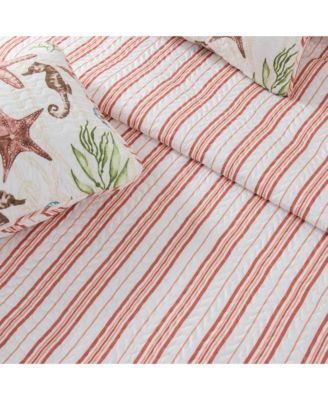 Watercolor Sea Life Microfiber Quilt and Sham Set