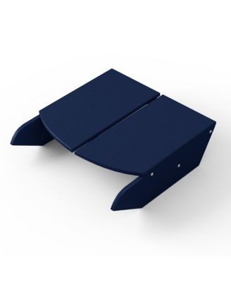 Outdoor HDPE Modern Adirondack Chair with Folding Patio Ottoman and Cup Holder