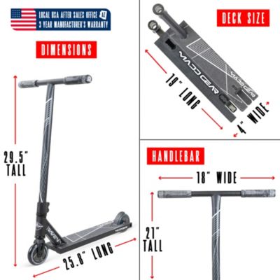 Pro Stunt Scooter for Kids Ages 5 - 12 – Lightweight Durable Trick Scooter for Skatepark and Street – MG1 - Black