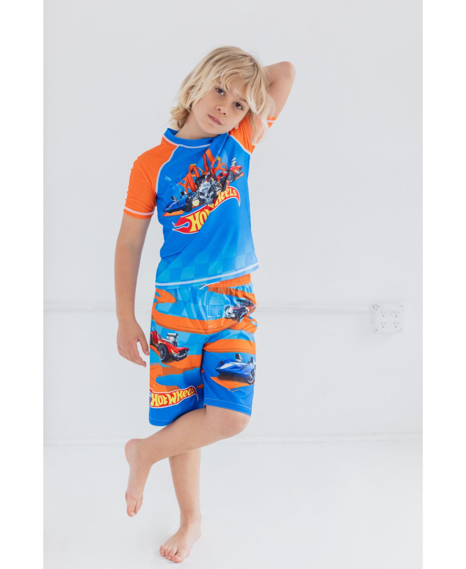 Toddler Boys 2-Piece Swimwear Rash Guard and Swim Trunks Set