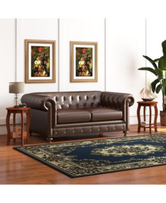 Set of 2 15 Inch 2-Tier Round End Table with Storage Shelf