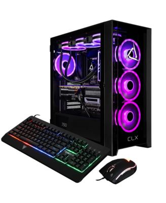 SET Liquid Cooled Gaming Desktop Computer, Intel Core Ultra 7 265F 2.4GHz, 32GB RAM, 2TB SSD, NVIDIA GeForce RTX 5070 12GB, Windows 11 Home, Black