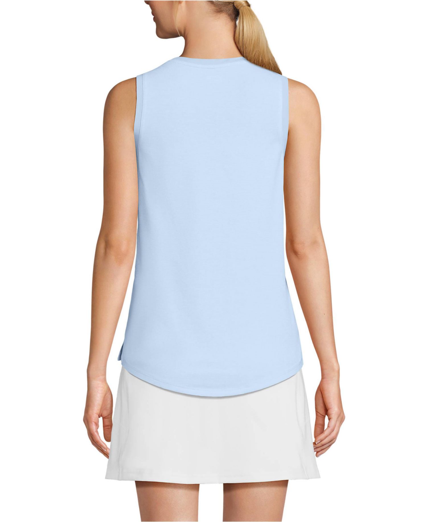 Women's Sleeveless Power Performance Scoop Neck Curved Hem Tunic Tank