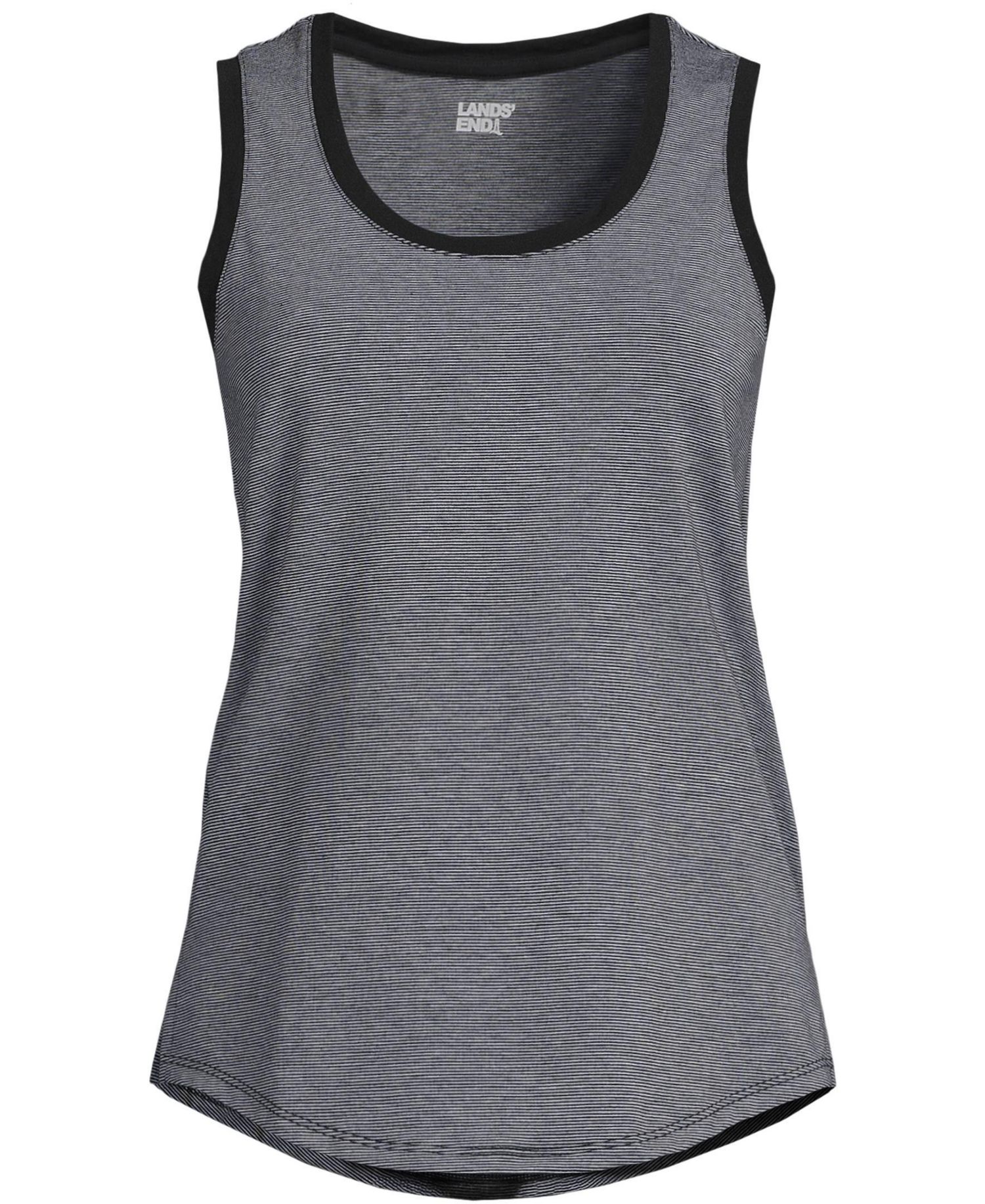 Plus Size Sleeveless Power Performance Scoop Neck Curved Hem Tunic Tank