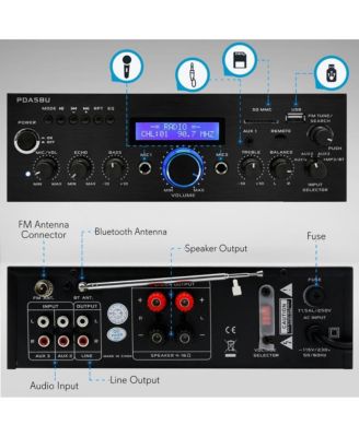 Bluetooth Stereo Amplifier Receiver with FM Radio & USB - PDA5BU