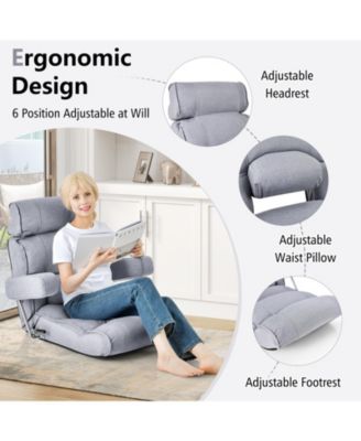 Adjustable Folding Sofa Chair with 6 Position Stepless Back