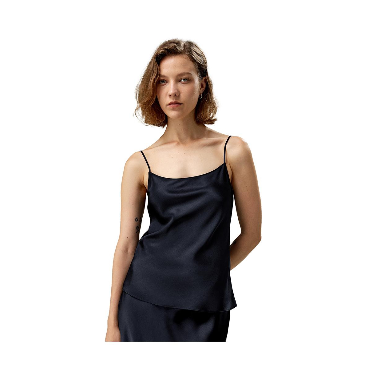 Women's Double-Faced Silk Charmeuse Camisole - Midnight blue