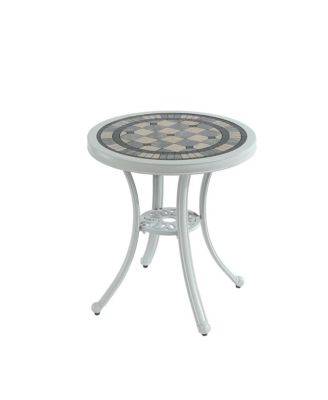 24 Inches Outdoor Bistro Table Cast Aluminium Patio Dining Table Outdoor Round Bistro Table, Bronze