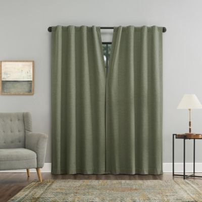 Treviso Linen Blend Magnetic Closure 100% Blackout Back Tab Curtain Panel