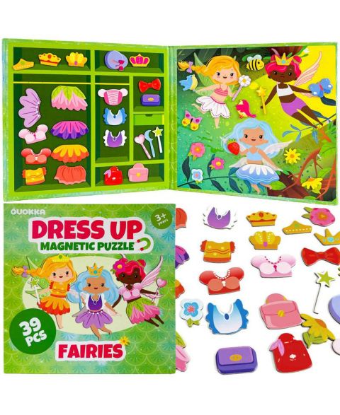 Детские куклы Quokka Mermaids Magnetic Dress-Up Dolls, 35-Piece Set, Ages 3+, цвет: Fairytale