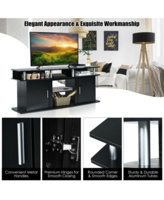 63 Inch TV Entertainment Console Center with 2 Cabinets