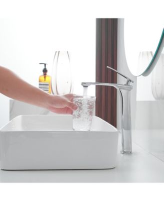 Single Hole Single Handle Bathroom Vessel Sink Faucet With Pop Up Drain Without Overflow In Polished Chrome