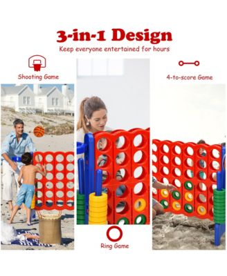 2.5Ft 4-to-Score Giant Game Set Basketball Hoop Ring Game Outdoor Indoor