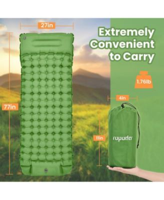 Extra Thick Inflatable Sleeping Pad with Pillow, Camping Pad with Carrying Bag