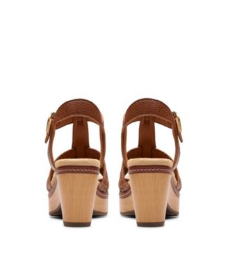 Seannah Madi Clog-Style Wedge T-Strap Sandals