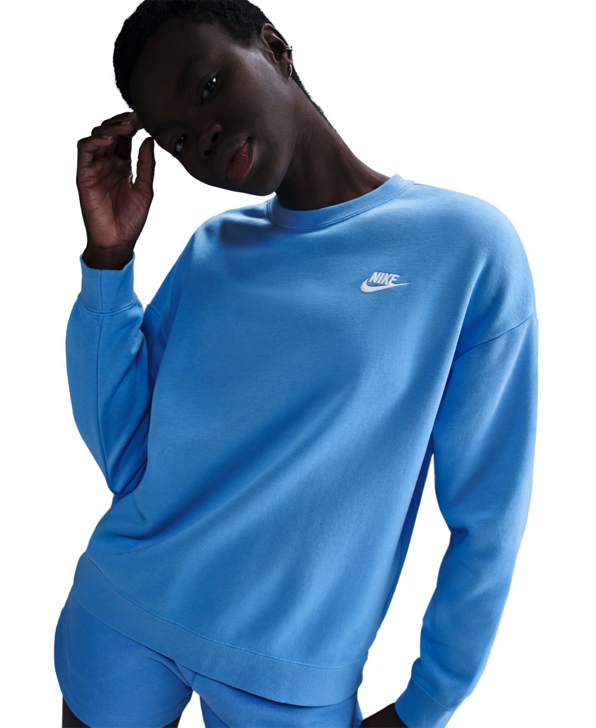 Nike Women's Sportswear Club Fleece Crewneck Sweatshirt In Blue