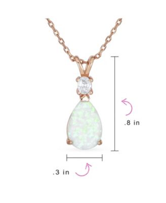 Women's Infinity Teardrop Opal Pendant Necklace Rose Gold Plated Sterling Silver