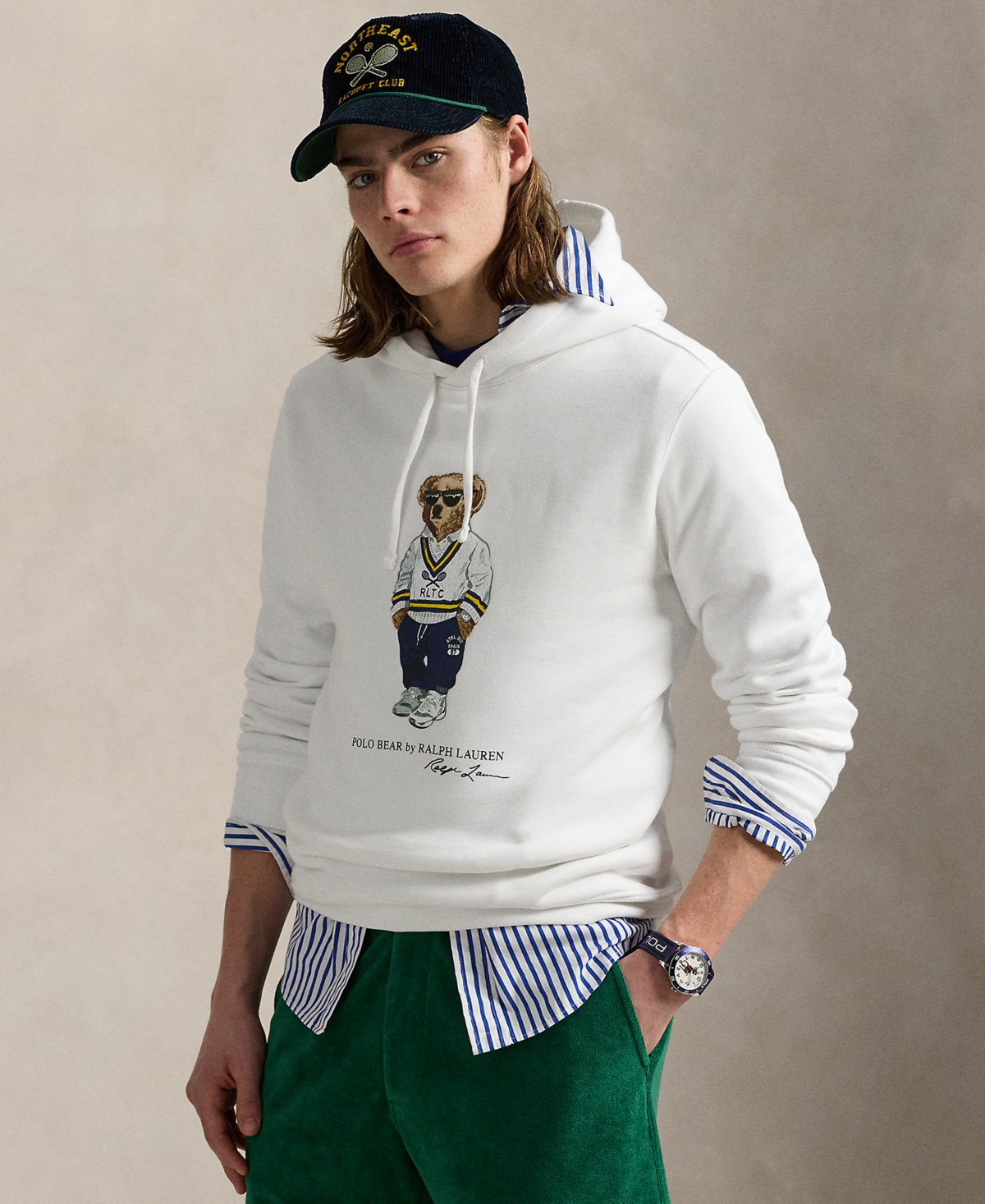 Polo Ralph Lauren Polo Bear Fleece Graphic Hoodie In White