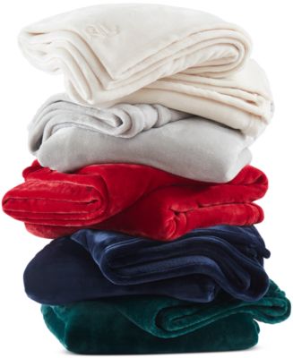 Lauren Ralph Lauren Micromink Plush Blanket - Queen/Navy