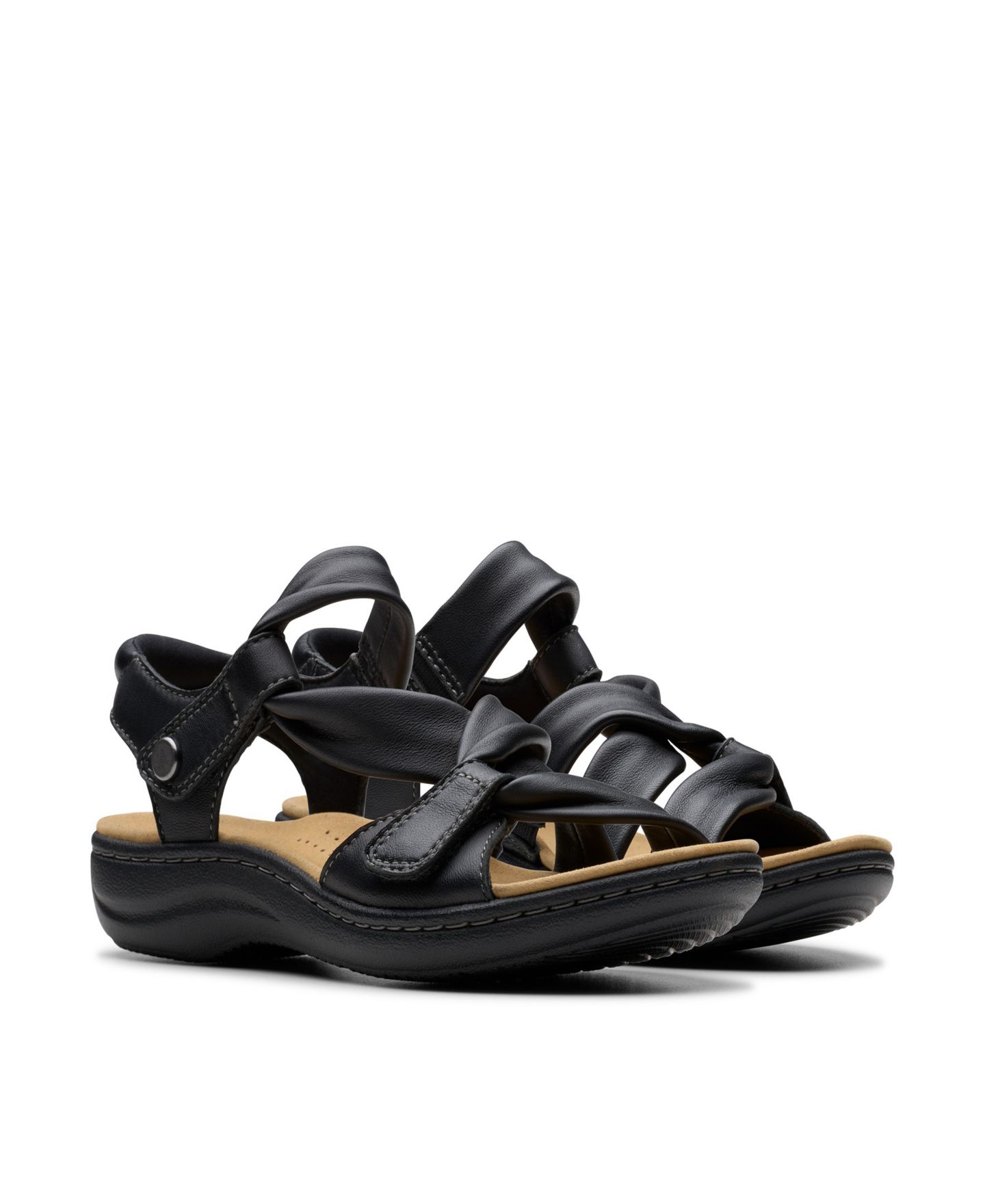 Женские сандалии Clarks Collection Laurieann Bell Round Toe Flat, цвет: Чёрный кожаный — фото 5