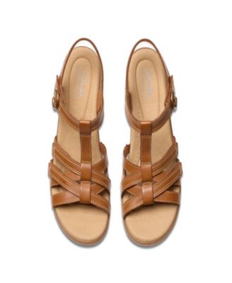 Emily2 Rose Leather Block Heel Sandals