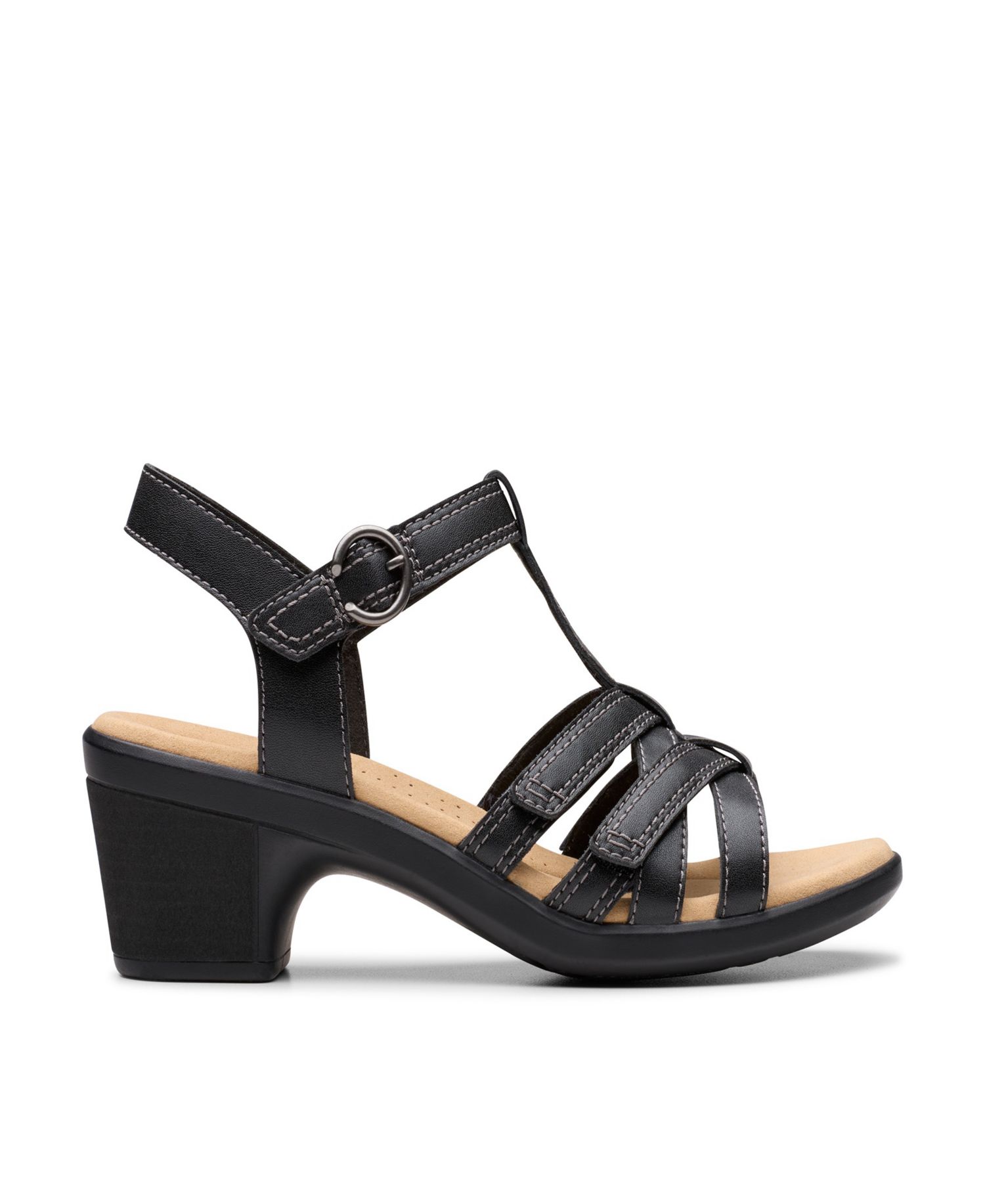 Emily2 Rose Leather Block Heel Sandals