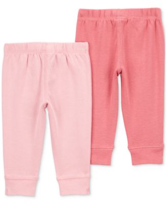 Baby Girls Cotton Pull-On Pants, 2 Pack