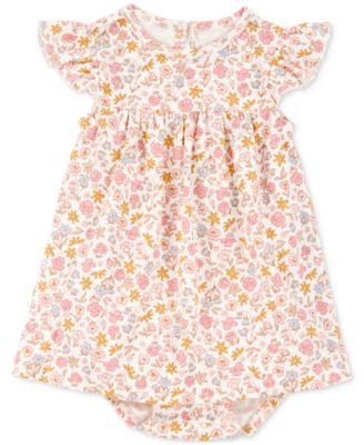 Baby Girls Cotton Bodysuit Dress & Cardigan, 2 Piece Set